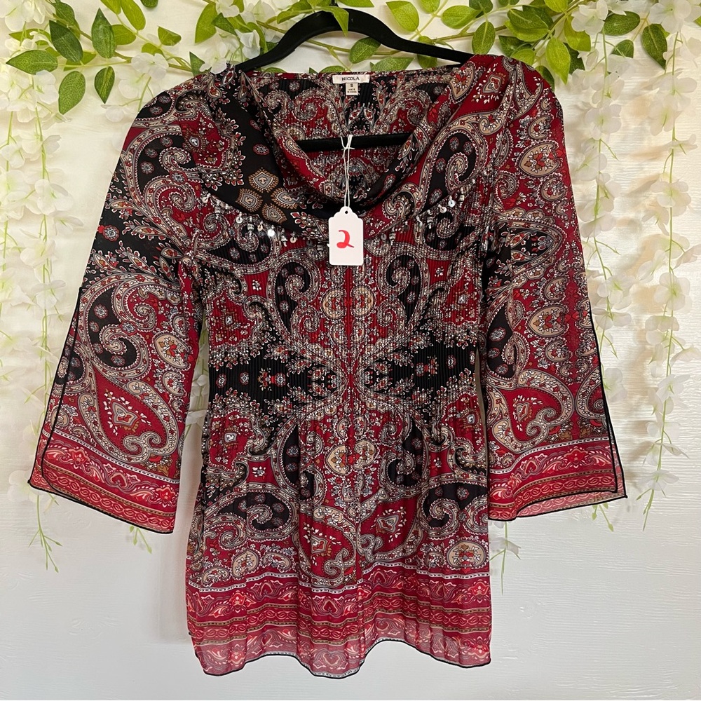 Red and Black Nicola Blouse